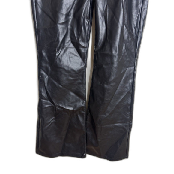GAP Pants Womens 32 Black 70s Flare High Rise Faux Leather Retro Boho Style - Picture 5 of 13